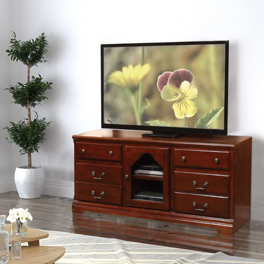 ACME Trendy TV Stand, Cherry Brown