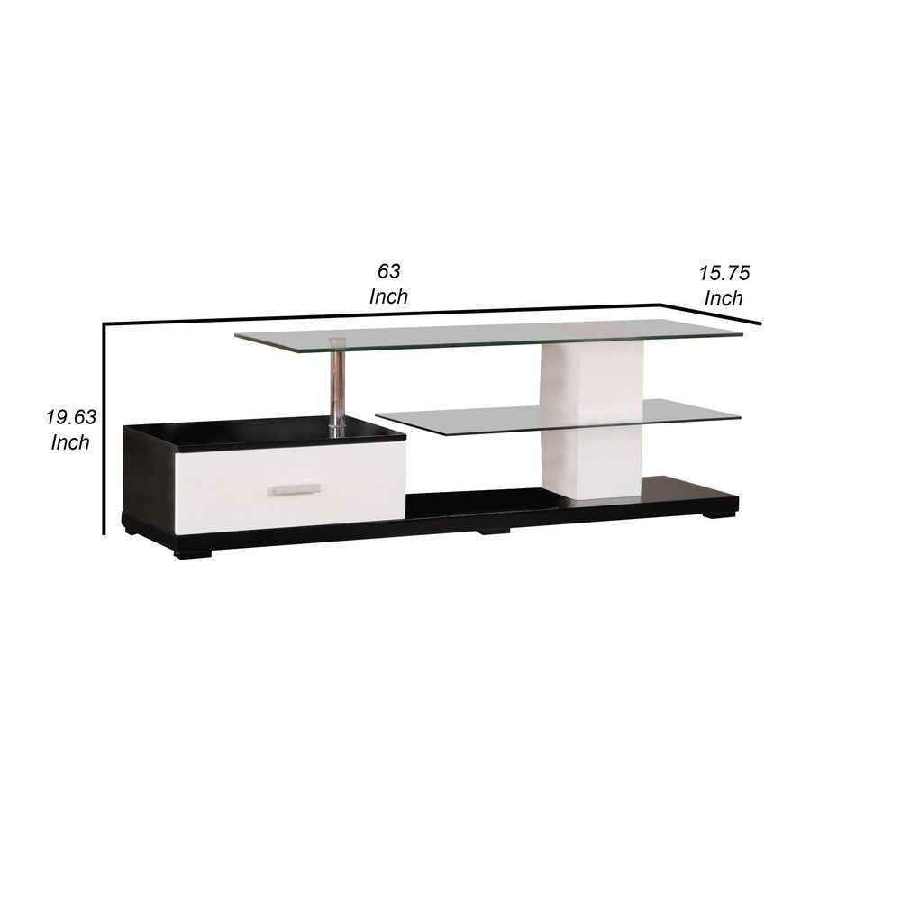 ACME Affable TV Stand, White & Black