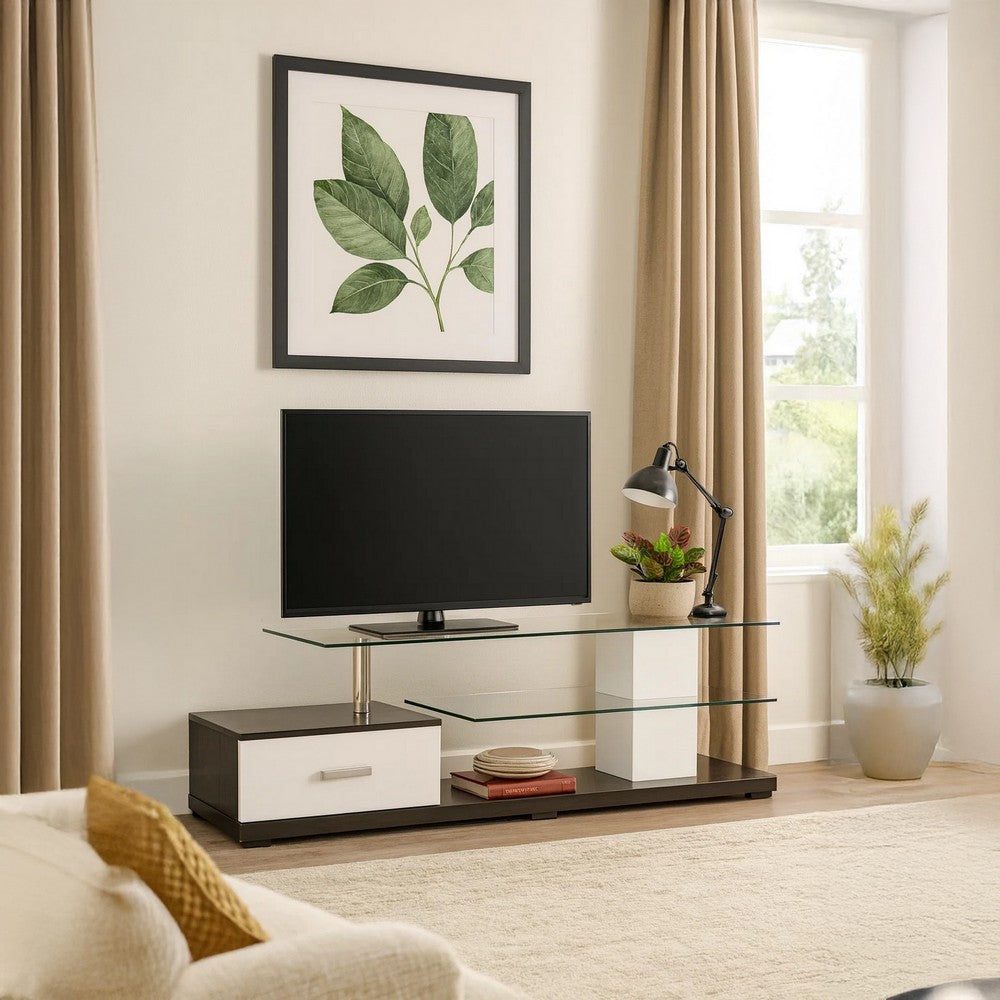 ACME Affable TV Stand, White & Black