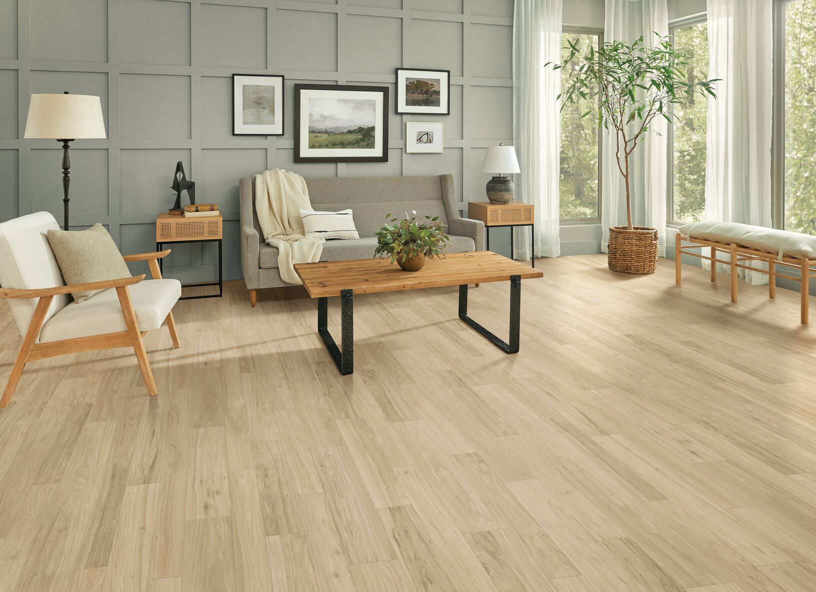 Armstrong StrataMax Pro 12' x RL Westhaven Hickory Butternut Brown Vinyl Sheet