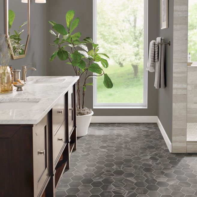 Armstrong CushionStep Better 12' x RL Chevron Forest Wolfe Gray Vinyl Sheet