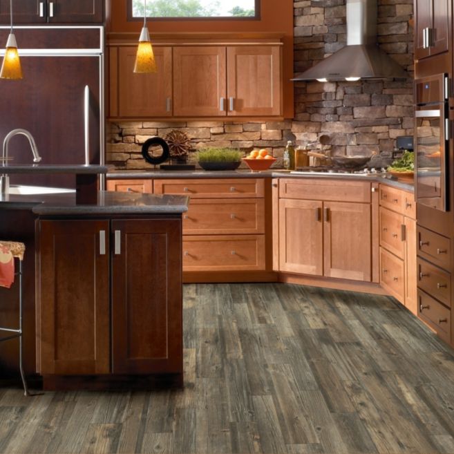 Armstrong CushionStep Better 12' x RL Chevron Forest Brown Hops Vinyl Sheet