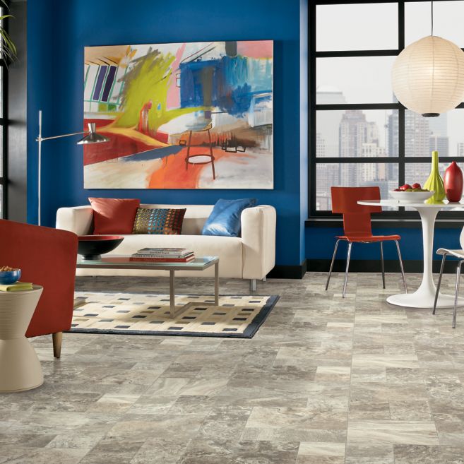 Armstrong CushionStep Better 12' x RL Amador Medallion Blanche Vinyl Sheet