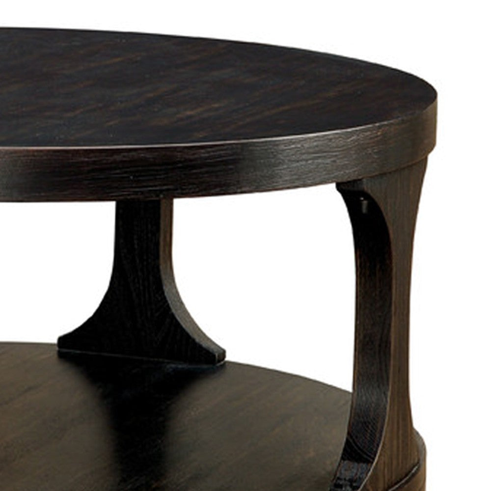 Benzara Carrie Transitional Coffee Table, Antique Black