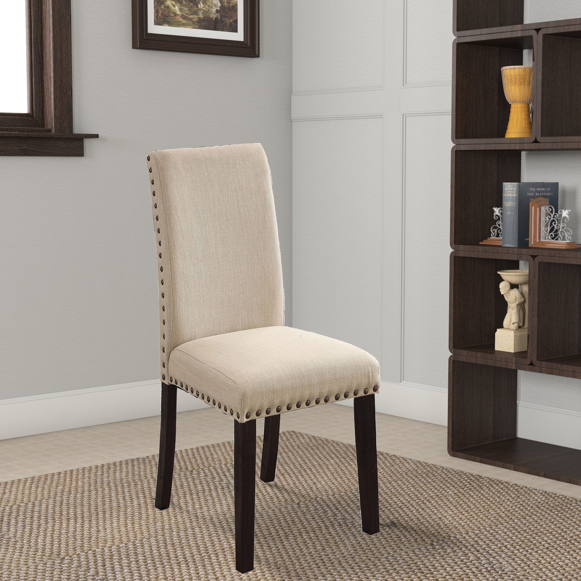 Benzara Dodson I Transitional Side Chair, Black, Set of 2