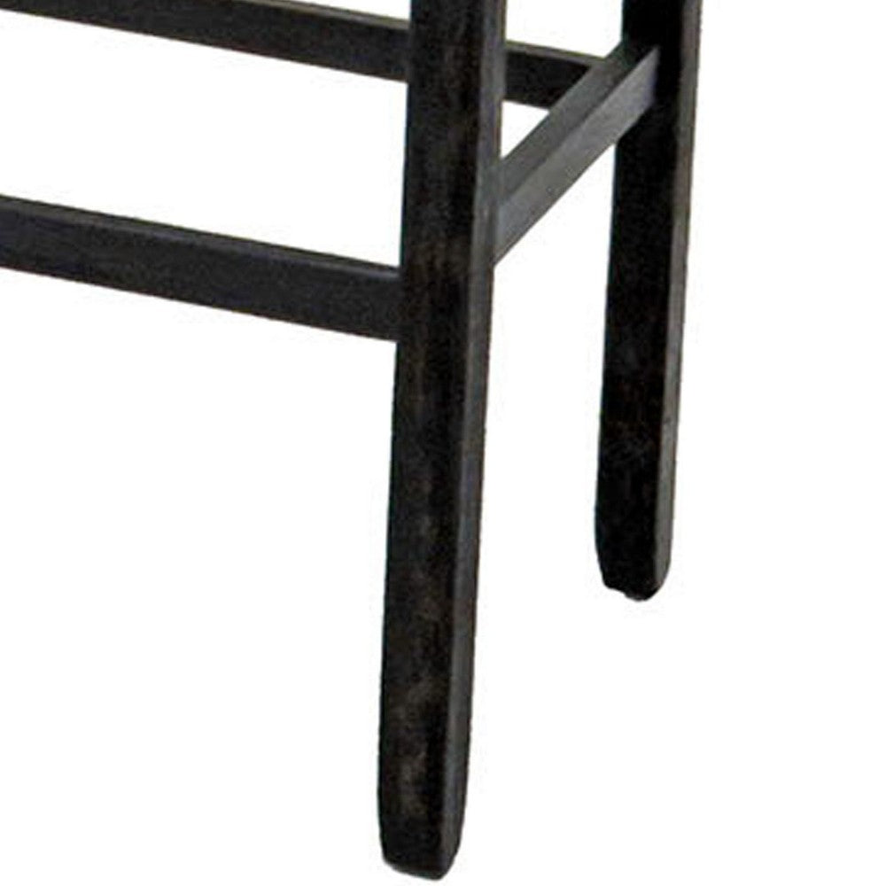 Benzara Sania II Rustic Counter Ht. Bench, Antique Black Finish