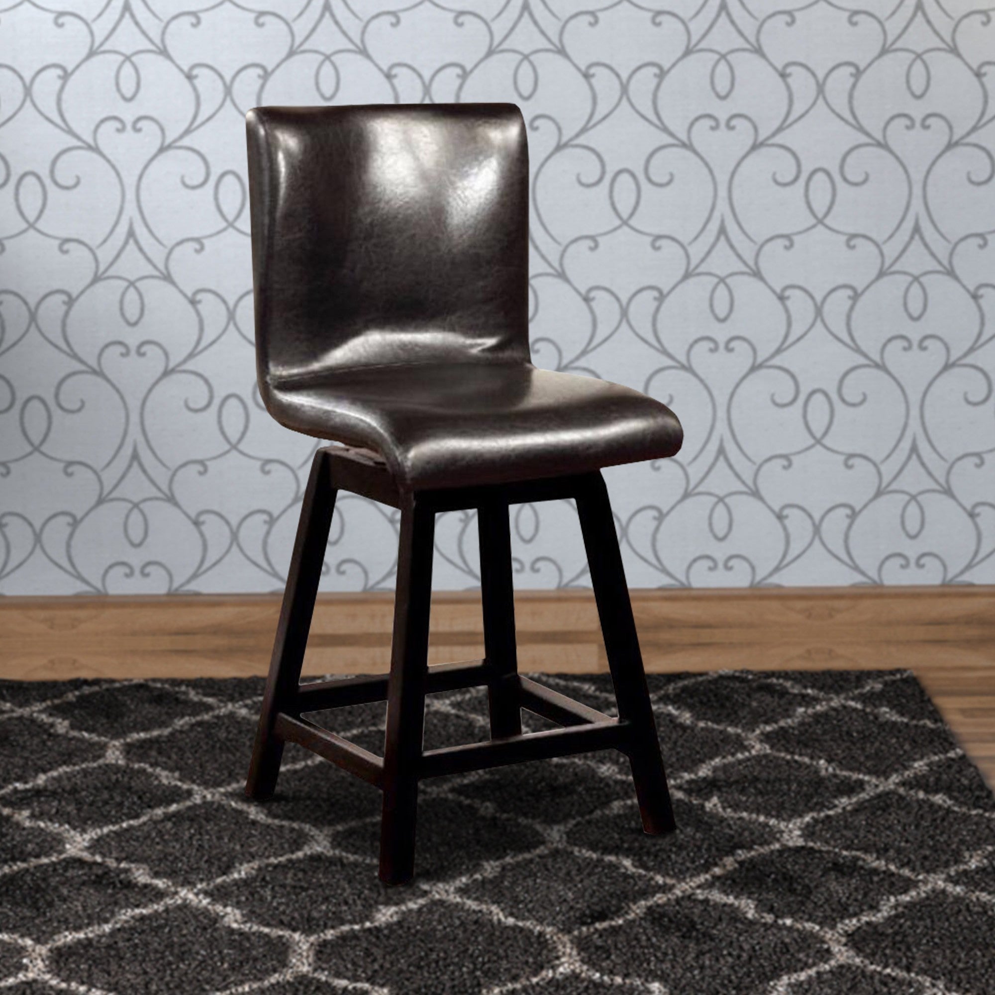 Benzara Hurley Counter Height Chair, Black Finish, Set of 2