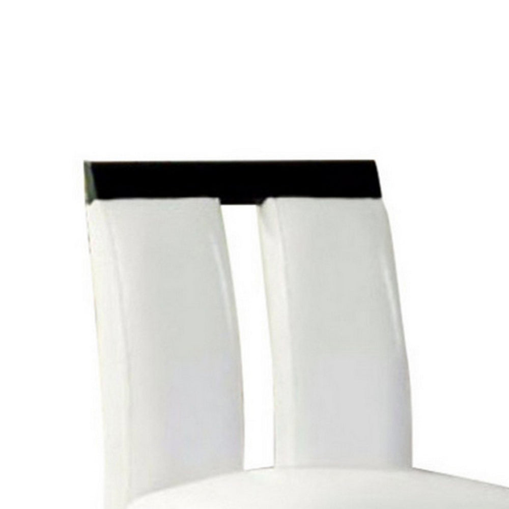 Benzara Luminar II Contemporary Counter Height Chair, White And Black Finish, Set of 2