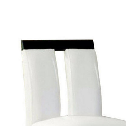 Benzara Luminar II Contemporary Counter Height Chair, White And Black Finish, Set of 2
