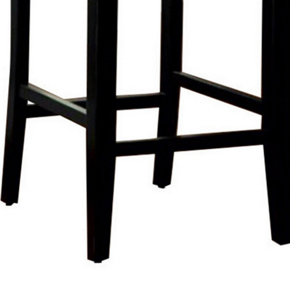Benzara Luminar II Contemporary Counter Height Chair, White And Black Finish, Set of 2