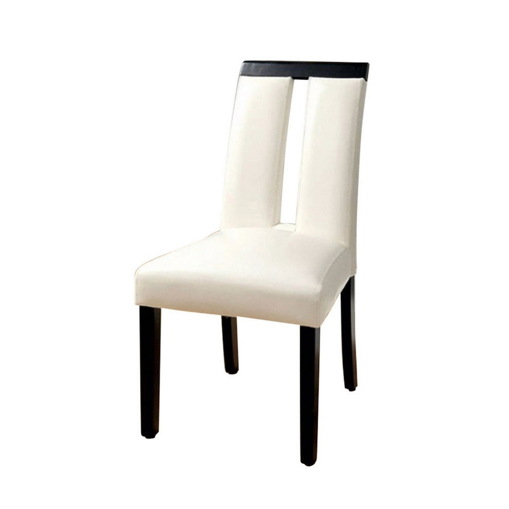 Benzara Luminar Contemporary Side Chair Withwhite Cal. Foam, Black Finish, Set of 2