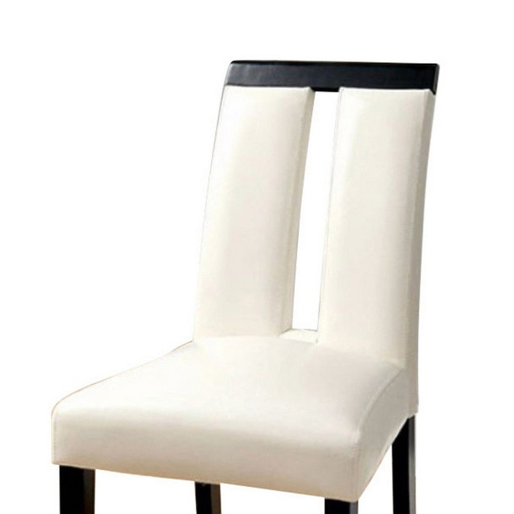 Benzara Luminar Contemporary Side Chair Withwhite Cal. Foam, Black Finish, Set of 2