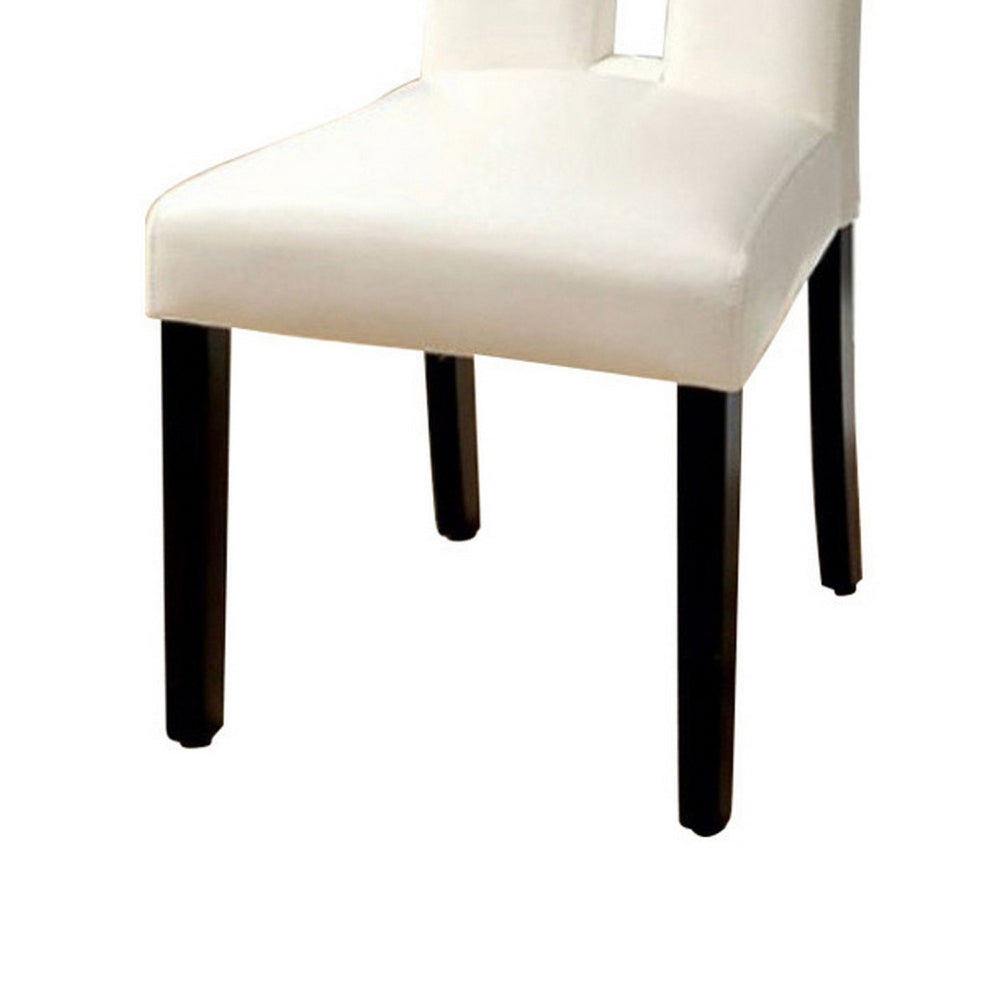 Benzara Luminar Contemporary Side Chair Withwhite Cal. Foam, Black Finish, Set of 2