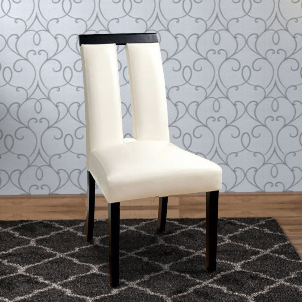 Benzara Luminar Contemporary Side Chair Withwhite Cal. Foam, Black Finish, Set of 2