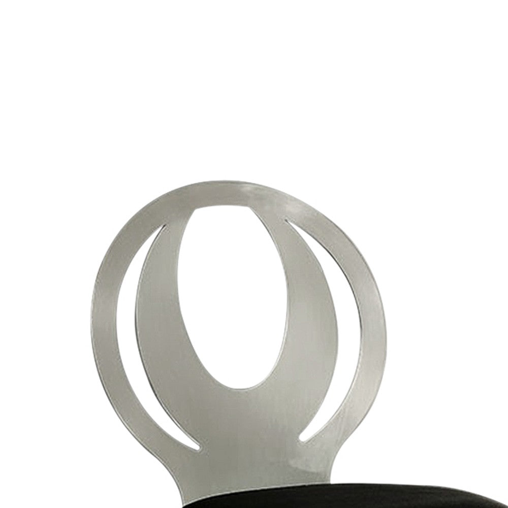 Benzara Orla Contemporary Side Chair With Black Microfabric Seat, Set of 2