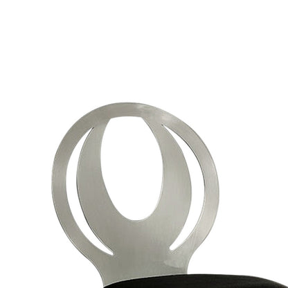 Benzara Orla Contemporary Side Chair With Black Microfabric Seat, Set of 2