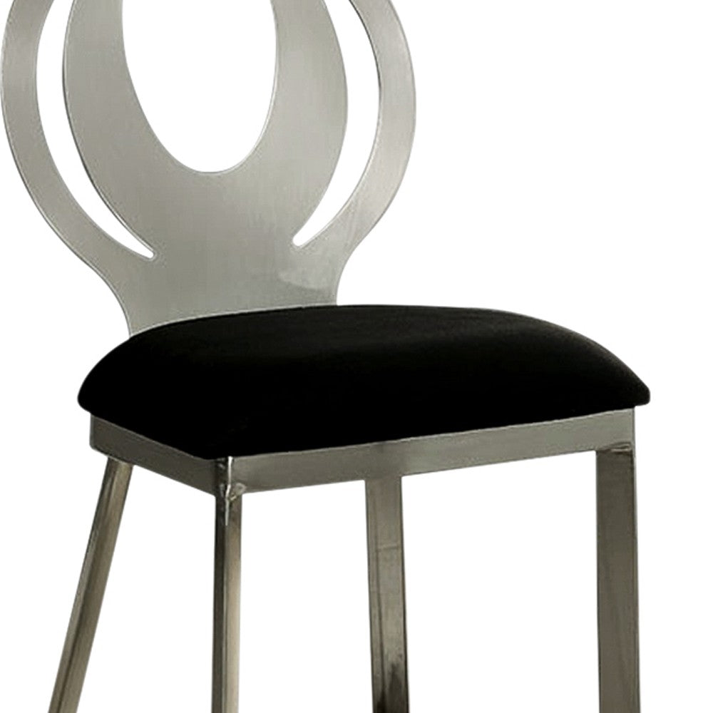 Benzara Orla Contemporary Side Chair With Black Microfabric Seat, Set of 2