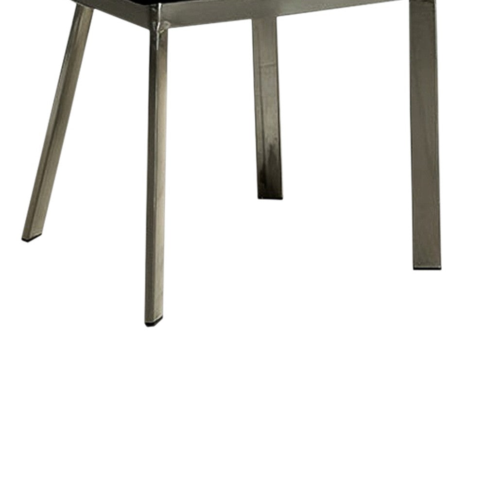 Benzara Orla Contemporary Side Chair With Black Microfabric Seat, Set of 2