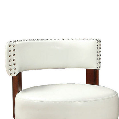 Benzara Shirley Contemporary 24" Barstool With pu Cushion, White Finish, Set of 2