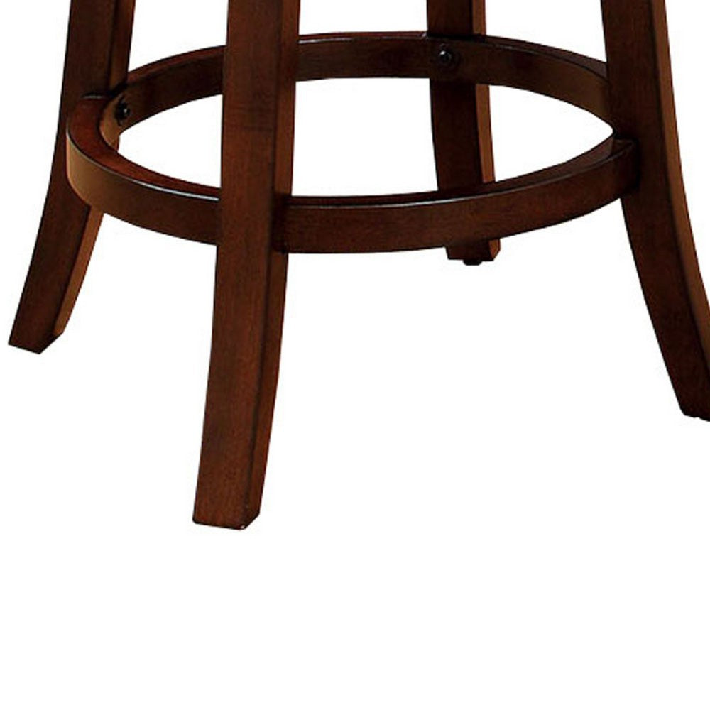 Benzara Shirley Contemporary 24" Barstool With pu Cushion, White Finish, Set of 2