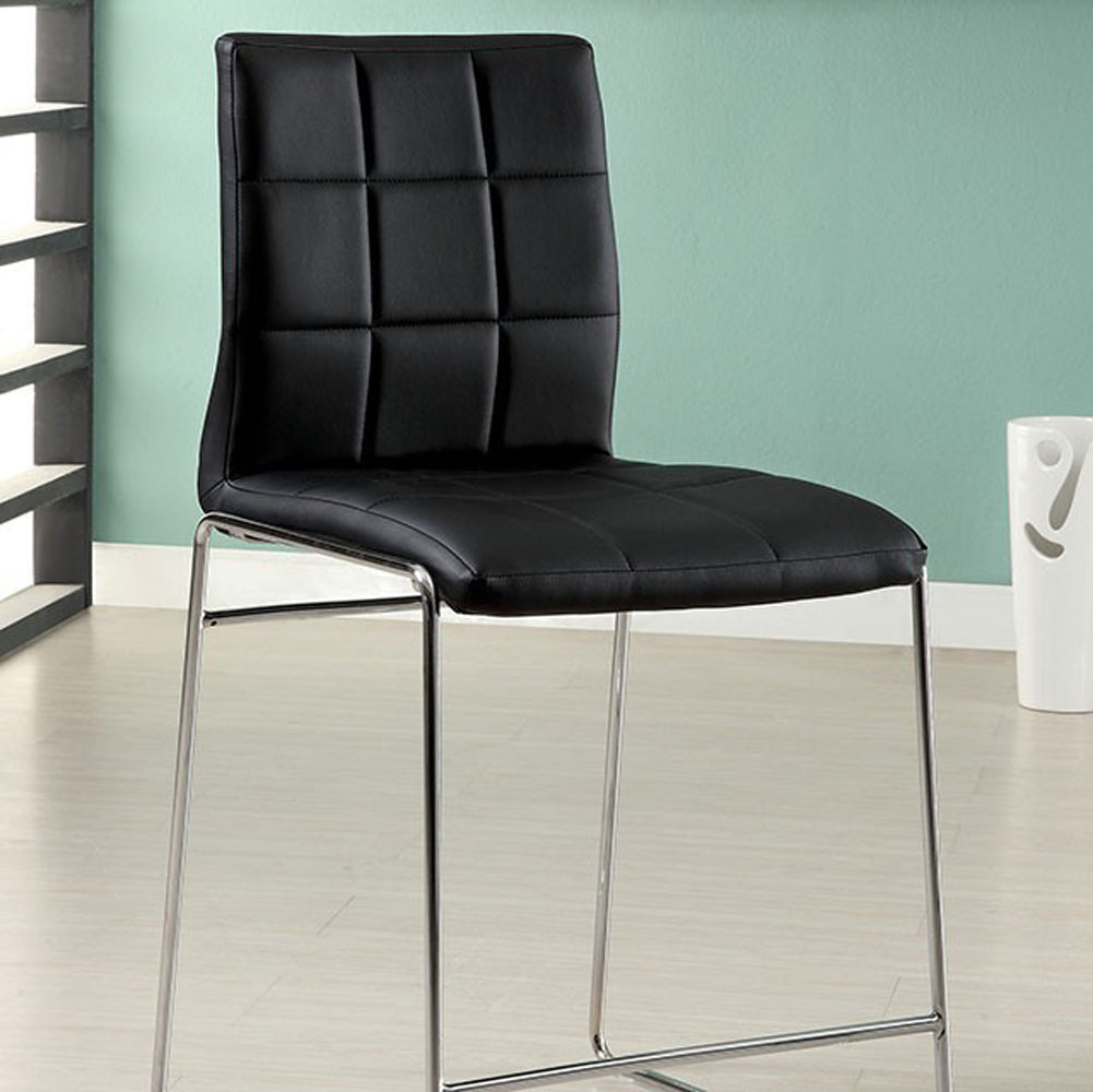 Benzara Kona II Contemporary Counter Height Chair, Black Finish, Set Of two