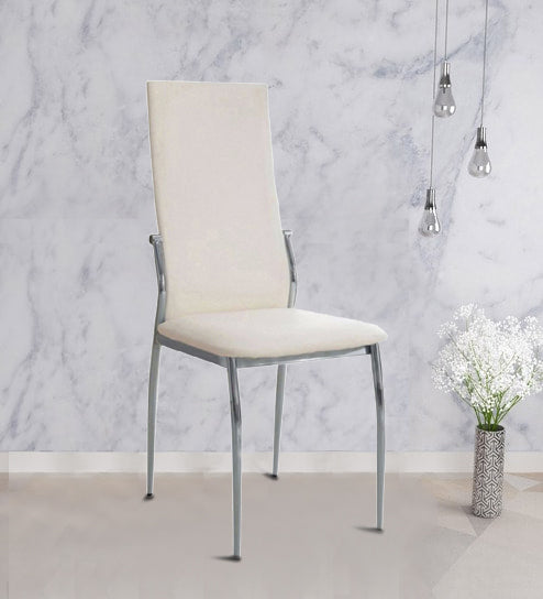 Benzara Kalawao Contemporary Side Chair, White Finish, Set of 2