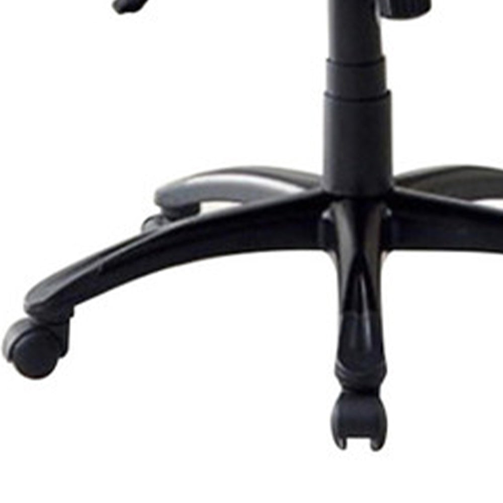 Benzara Leatherette Gaming Chair with Padded Armrests And Adjustable Height, Black
