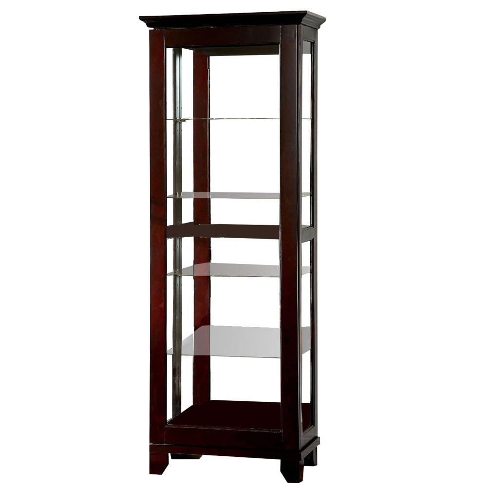 Benzara Curio Cabinate In Cappuccino Finish