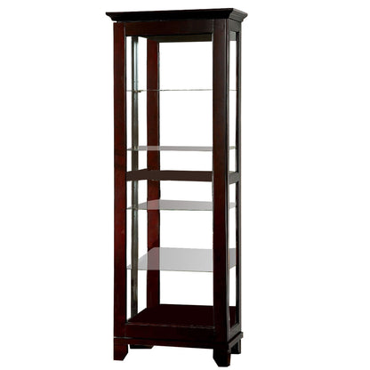 Benzara Curio Cabinate In Cappuccino Finish