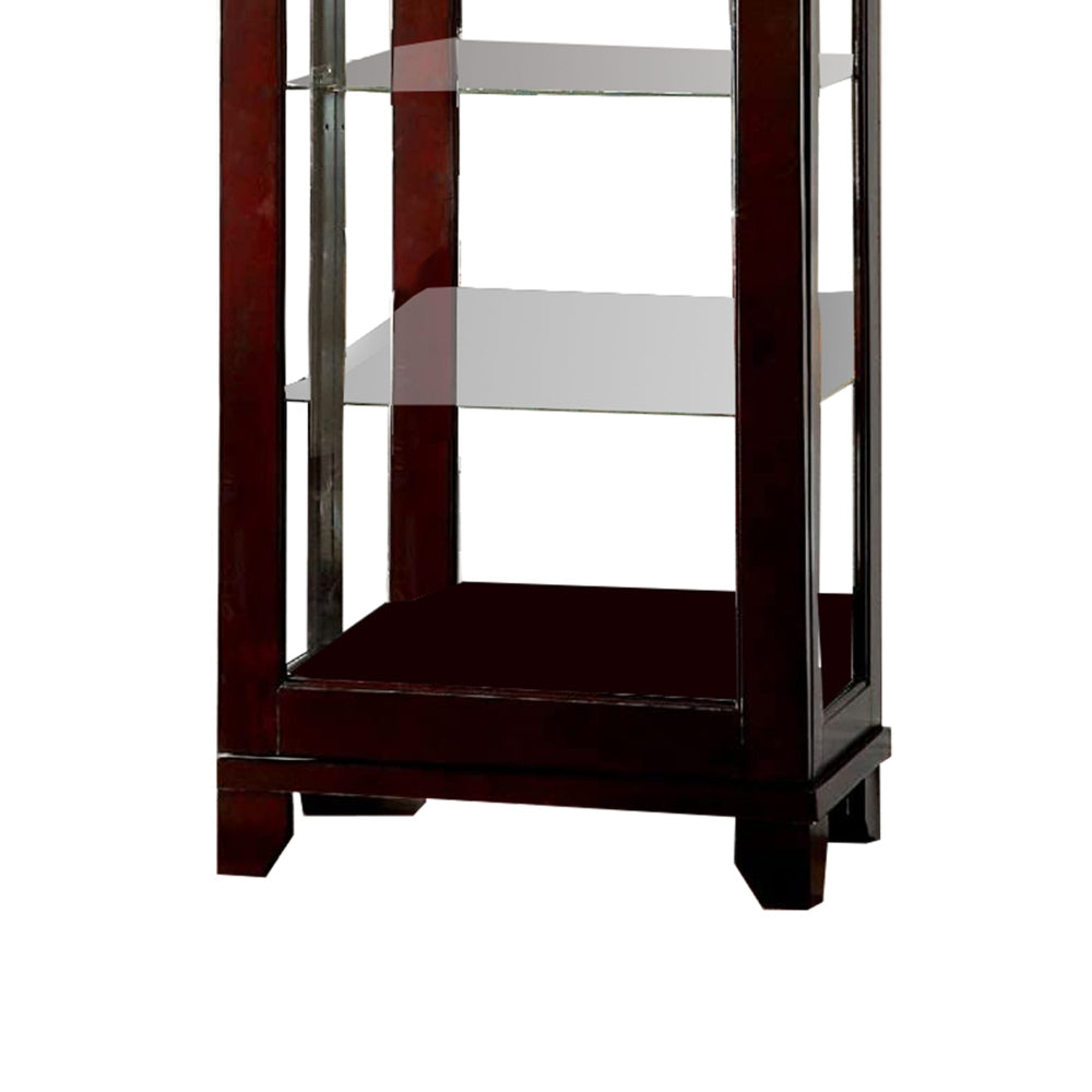 Benzara Curio Cabinate In Cappuccino Finish