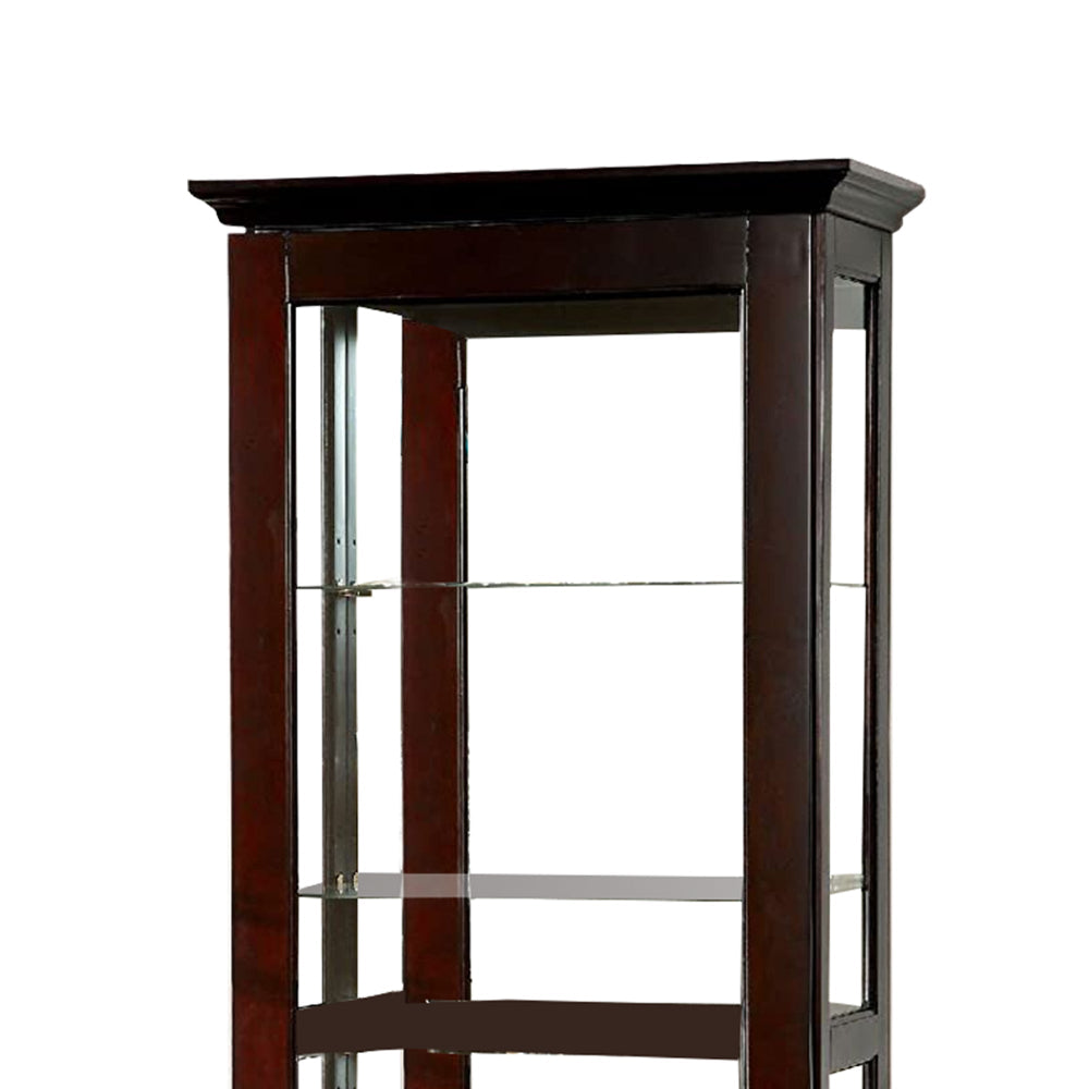 Benzara Curio Cabinate In Cappuccino Finish