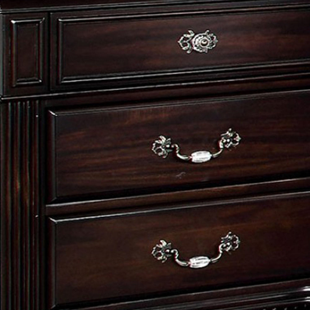 Benzara Syracuse Traditional Style Beautiful Nightstand, Dark Walnut