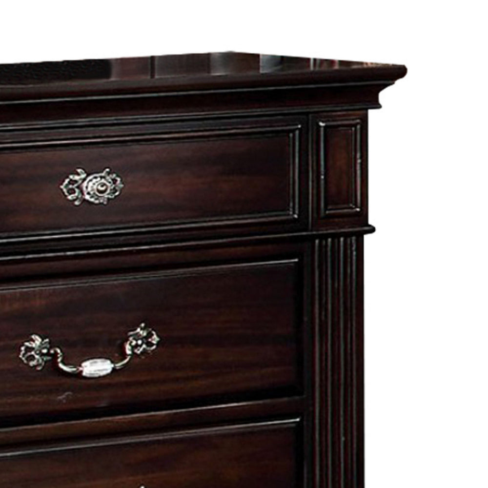 Benzara Syracuse Traditional Style Beautiful Nightstand, Dark Walnut