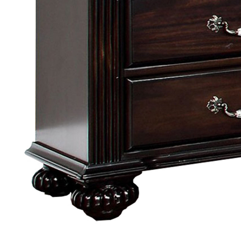 Benzara Syracuse Traditional Style Beautiful Nightstand, Dark Walnut
