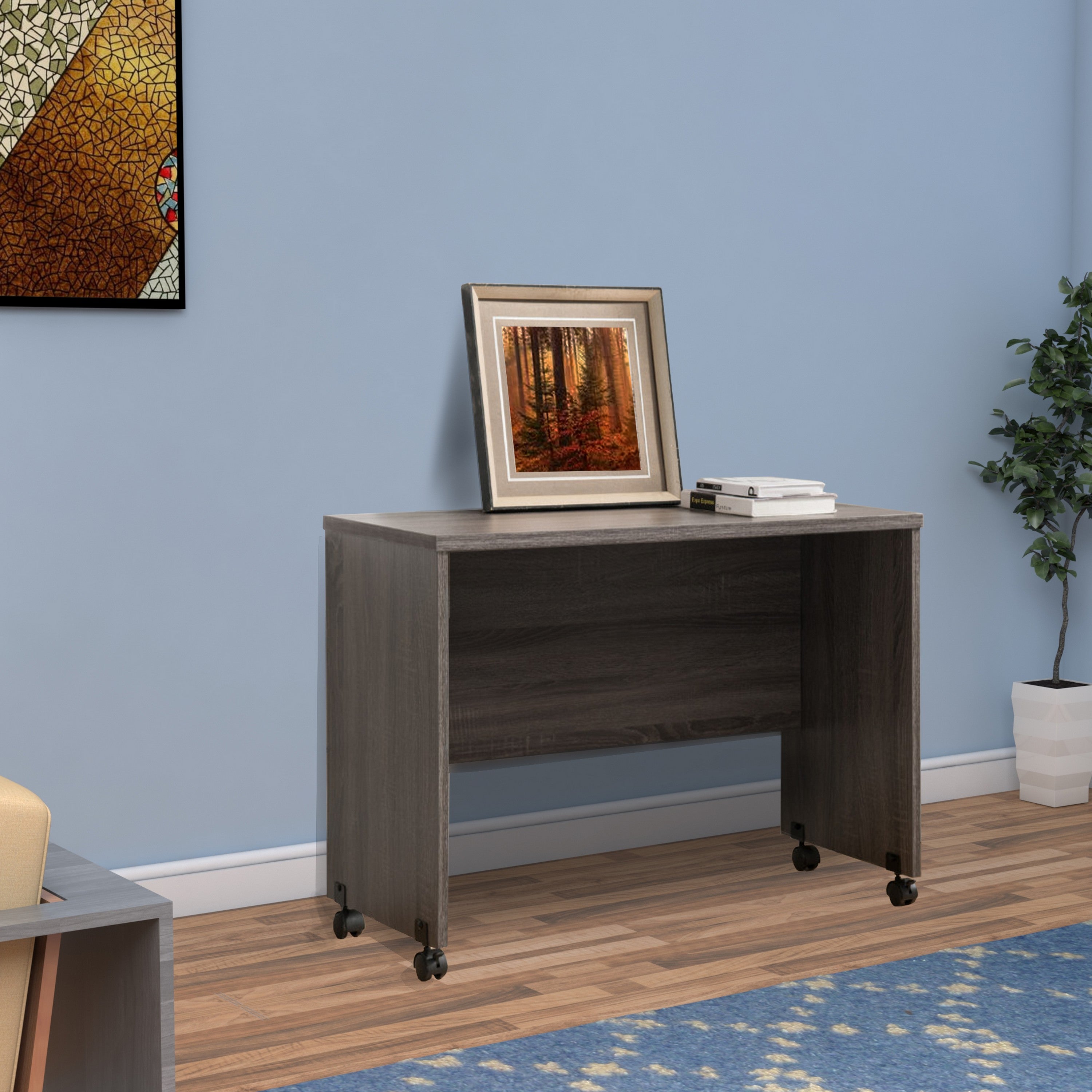 Benzara Easy Mobility Stylish Return Table, Brown