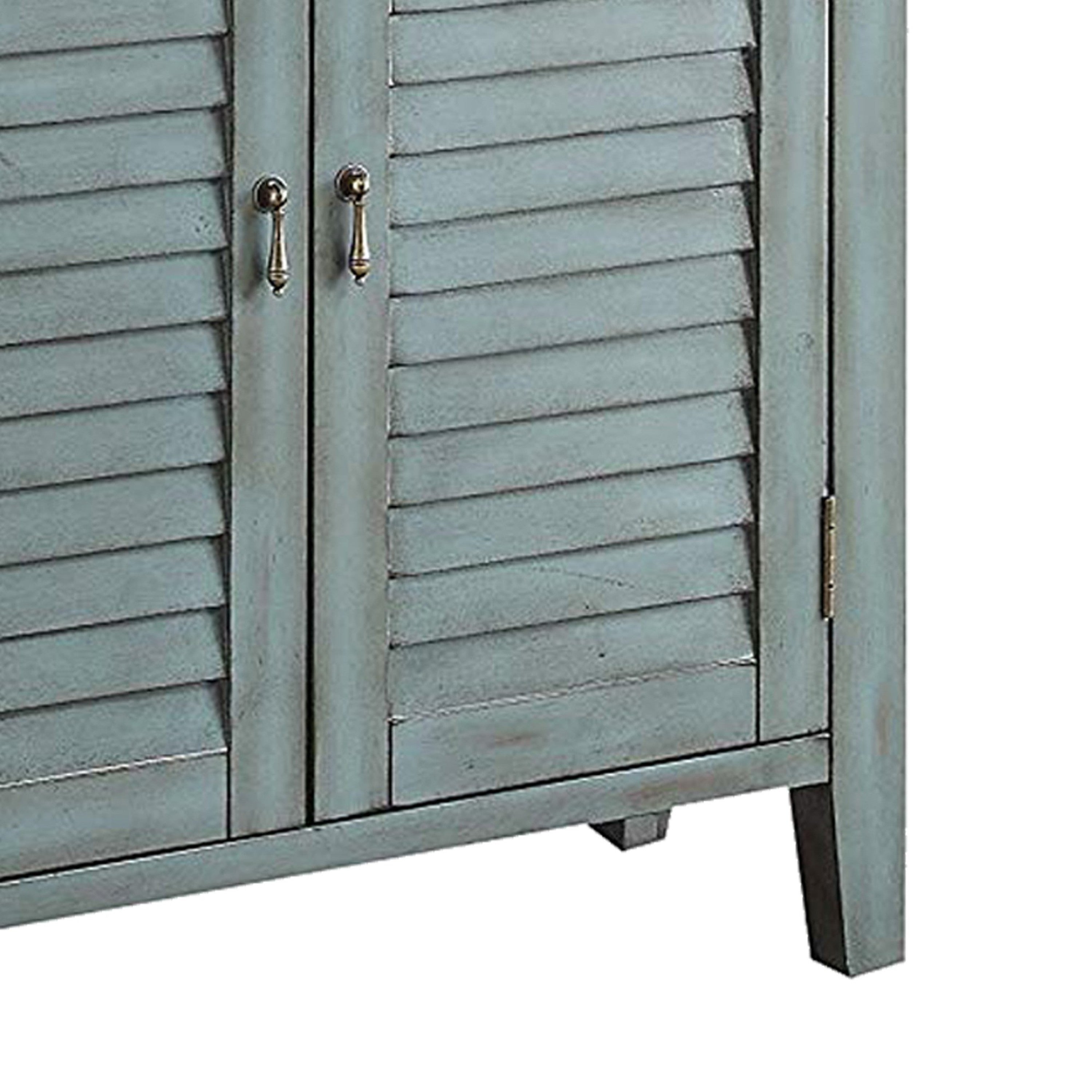 ACME Winchell Antiqued Console Table, Antique Blue