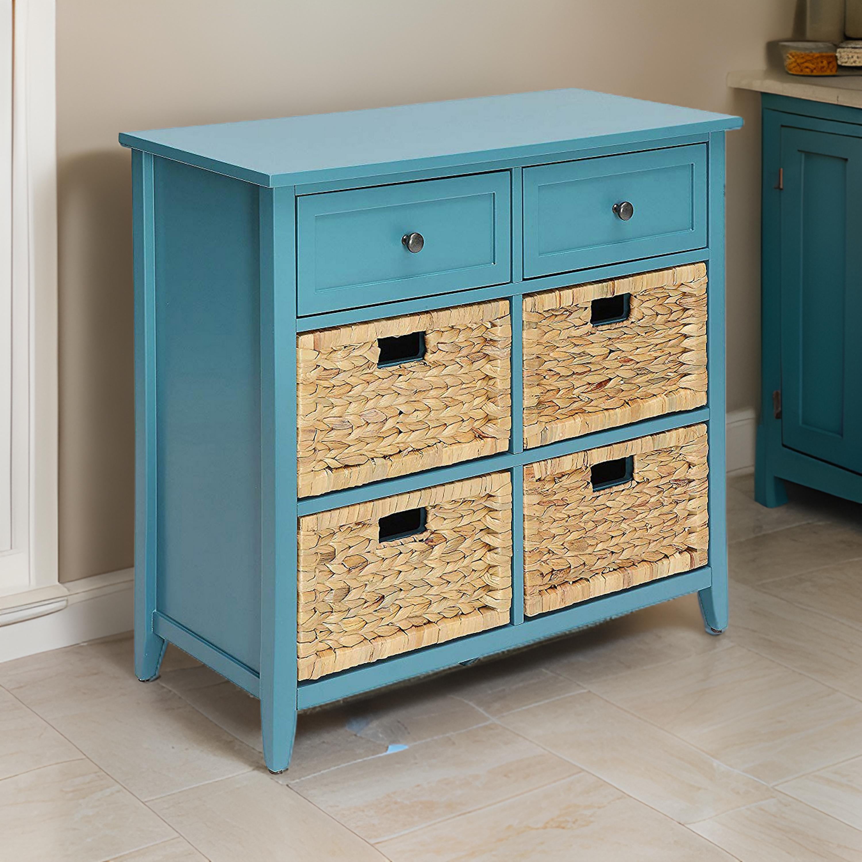 ACME Flavius Console Table With 6 Drawers, Blue