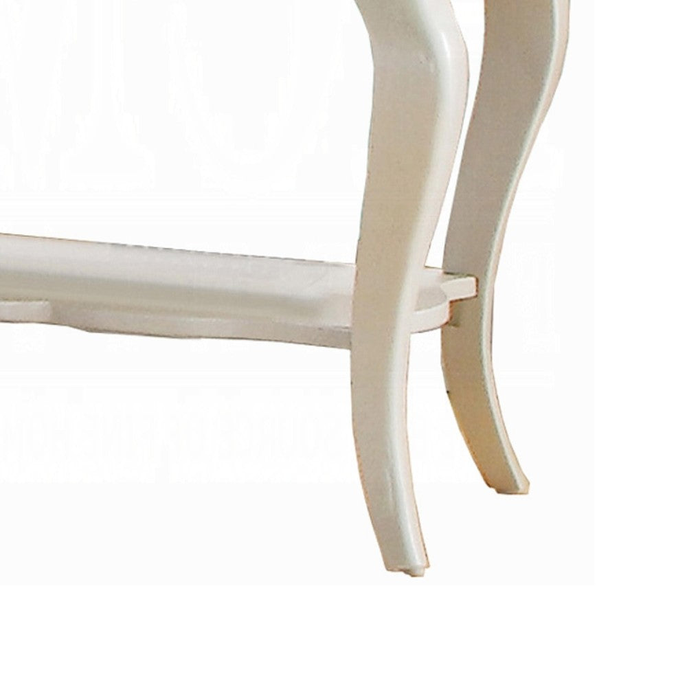 ACME Beautiful Wood Nightstand By Edalene, Pearl White