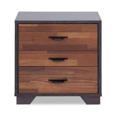ACME Rectangular 3 Drawers Wood Nightstand By Eloy, Brown