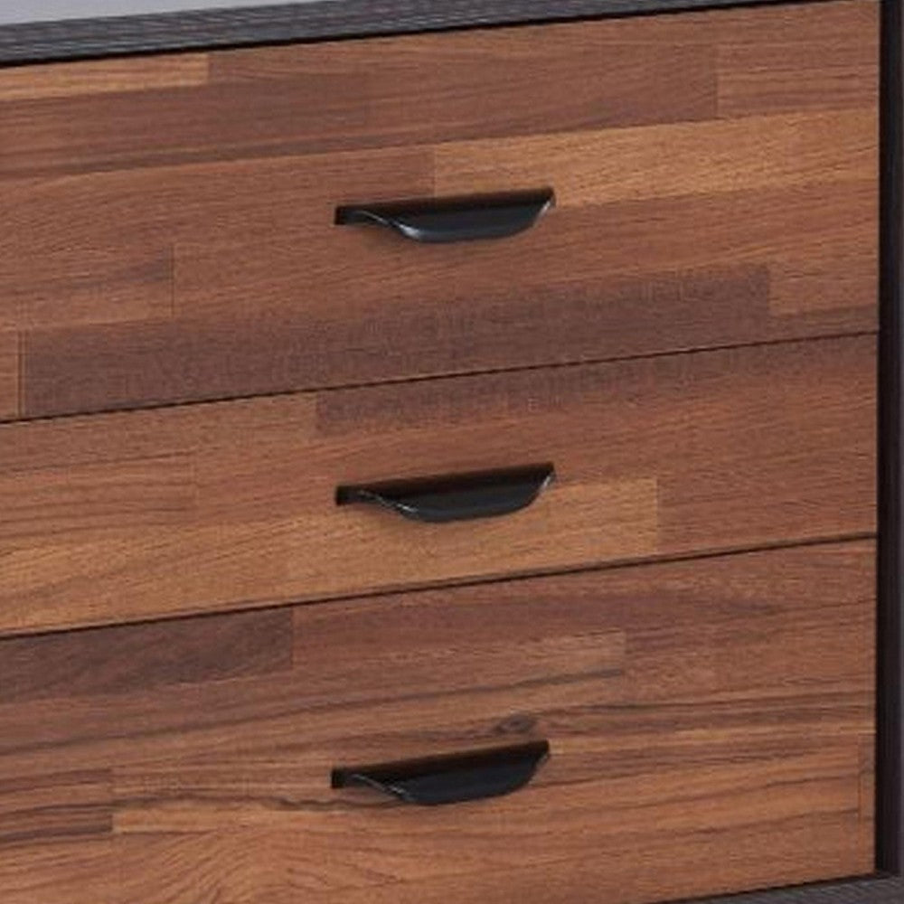 ACME Rectangular 3 Drawers Wood Nightstand By Eloy, Brown