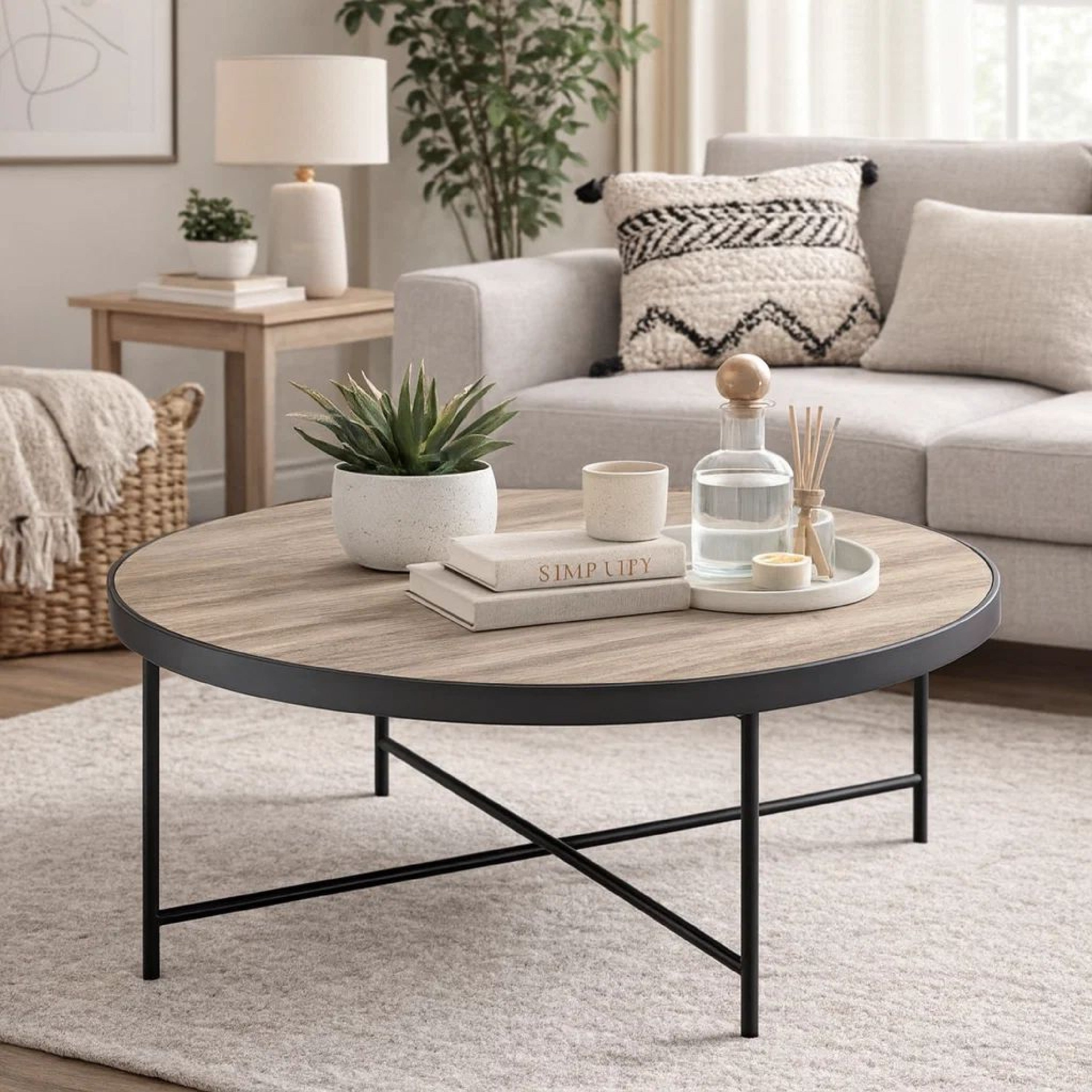 ACME Charming Coffee Table, Weathered Oak Brown
