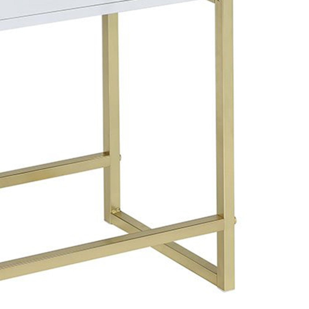 ACME Astonishing Side Table, White & Gold