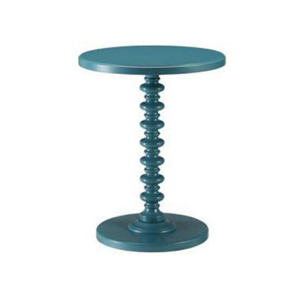 ACME Astonishing Side Table With Round Top, Teal Blue