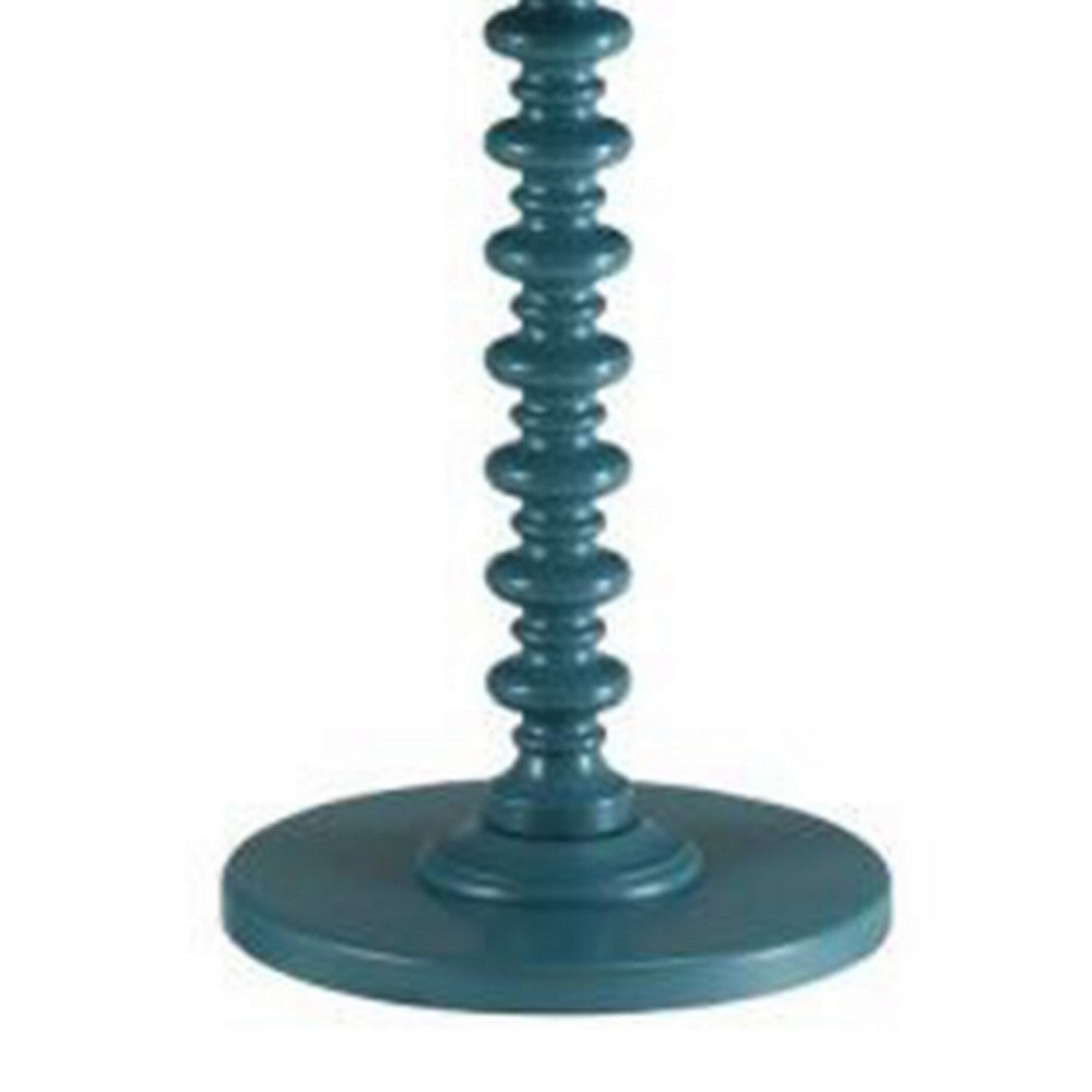 ACME Astonishing Side Table With Round Top, Teal Blue