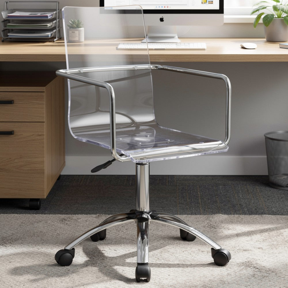 Coaster Modern Design Transparent Acrylic Adjustable Office Chair, Clear