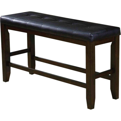 ACME Comfy Wooden Counter Height Bench, Black & Espresso Brown