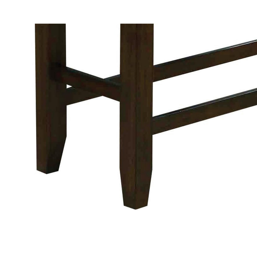 ACME Comfy Wooden Counter Height Bench, Black & Espresso Brown