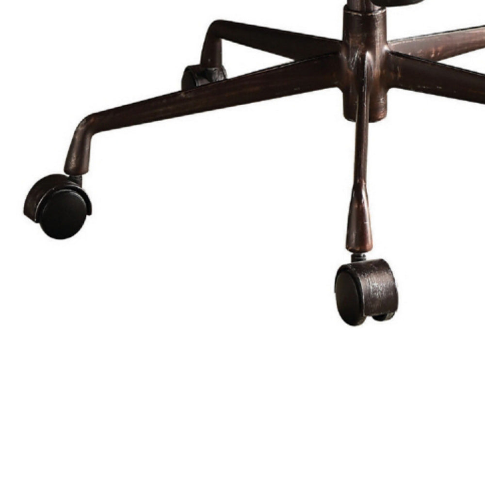 ACME Metal & Leather Executive Office Chair, Cocoa Brown