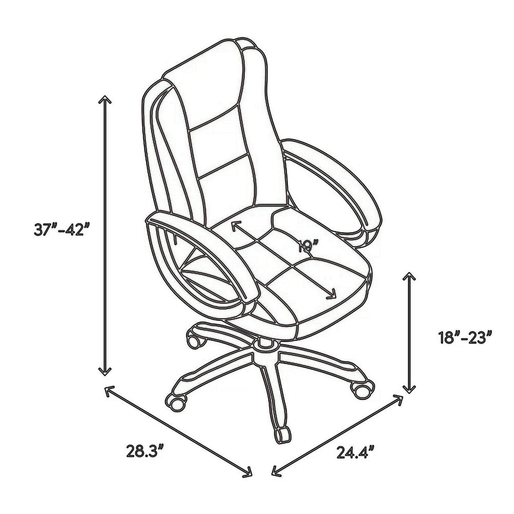 ACME Metal & Leather Executive Office Chair, Cocoa Brown