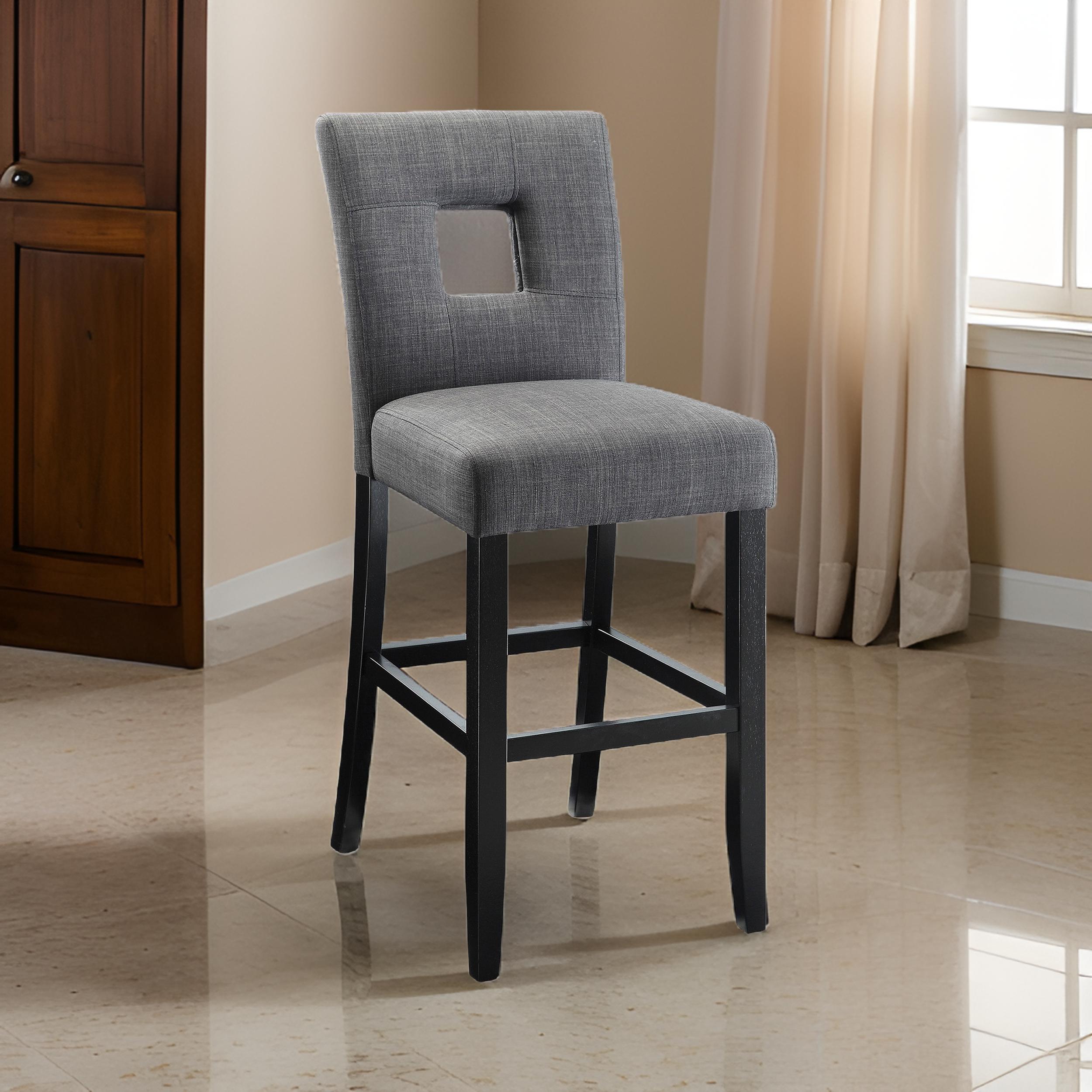 Coaster Wooden Dining Counter Height Chair, Gray & Black, Set of 2